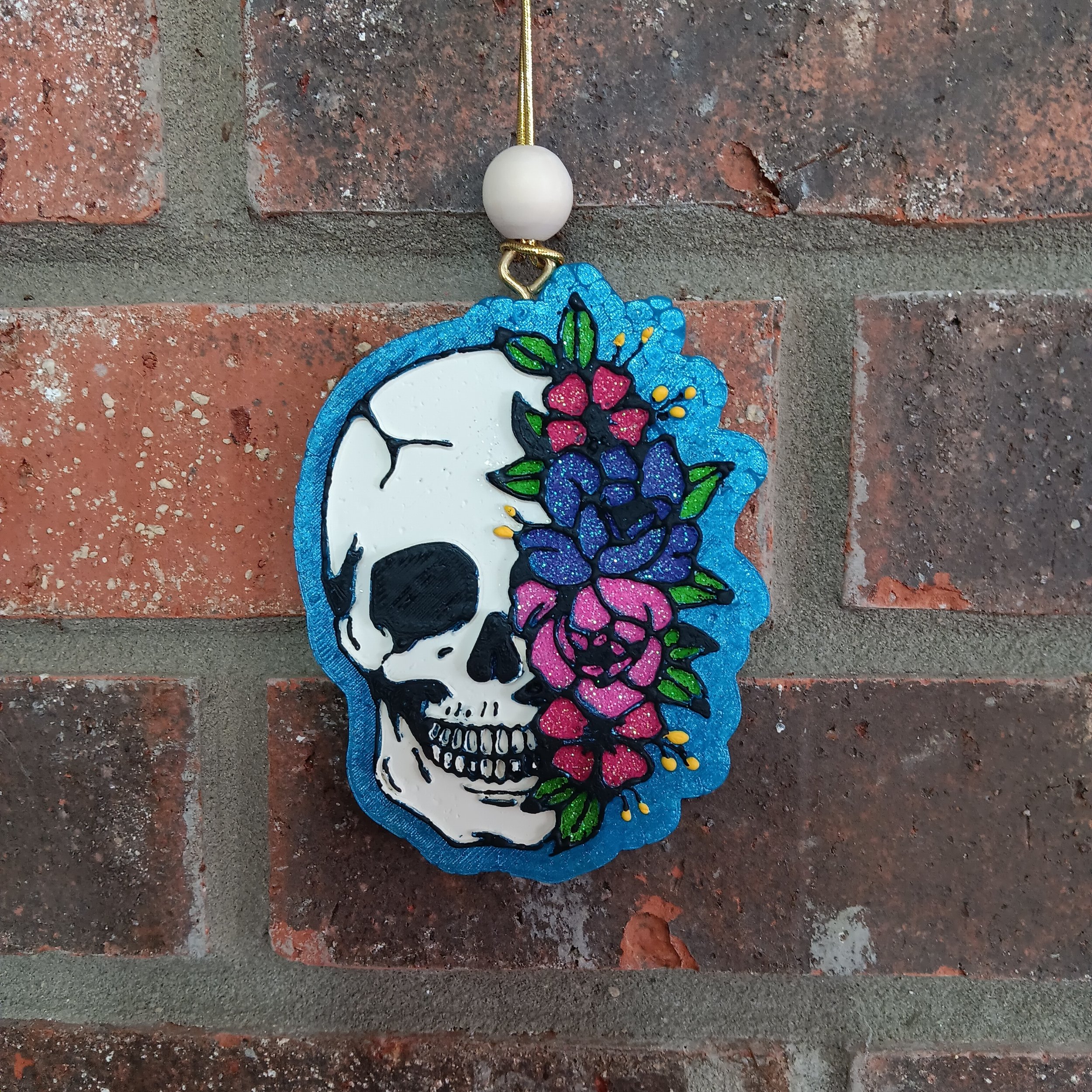 Flower Skull Car Freshie