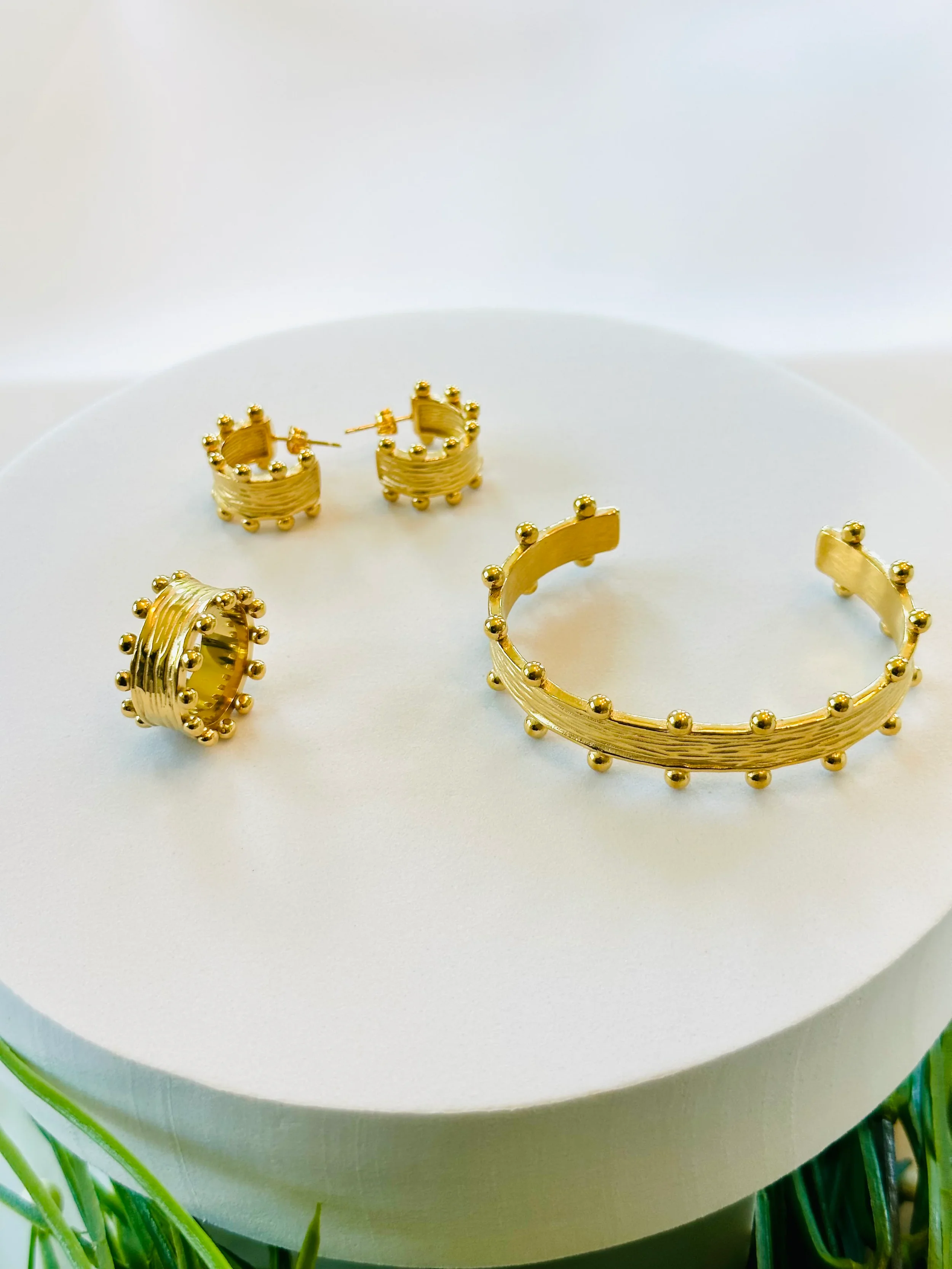 HELINA | ህሊና GOLD Earrings, Bracelet & Ring Set