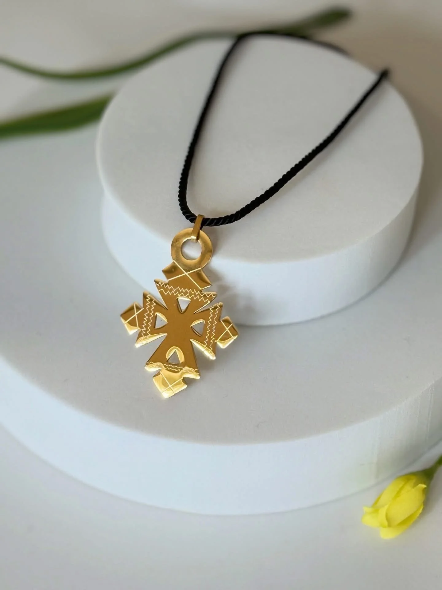 AXSUM MESKEL necklace | አክሱም መሰቀል በ ጥቁር ሀር