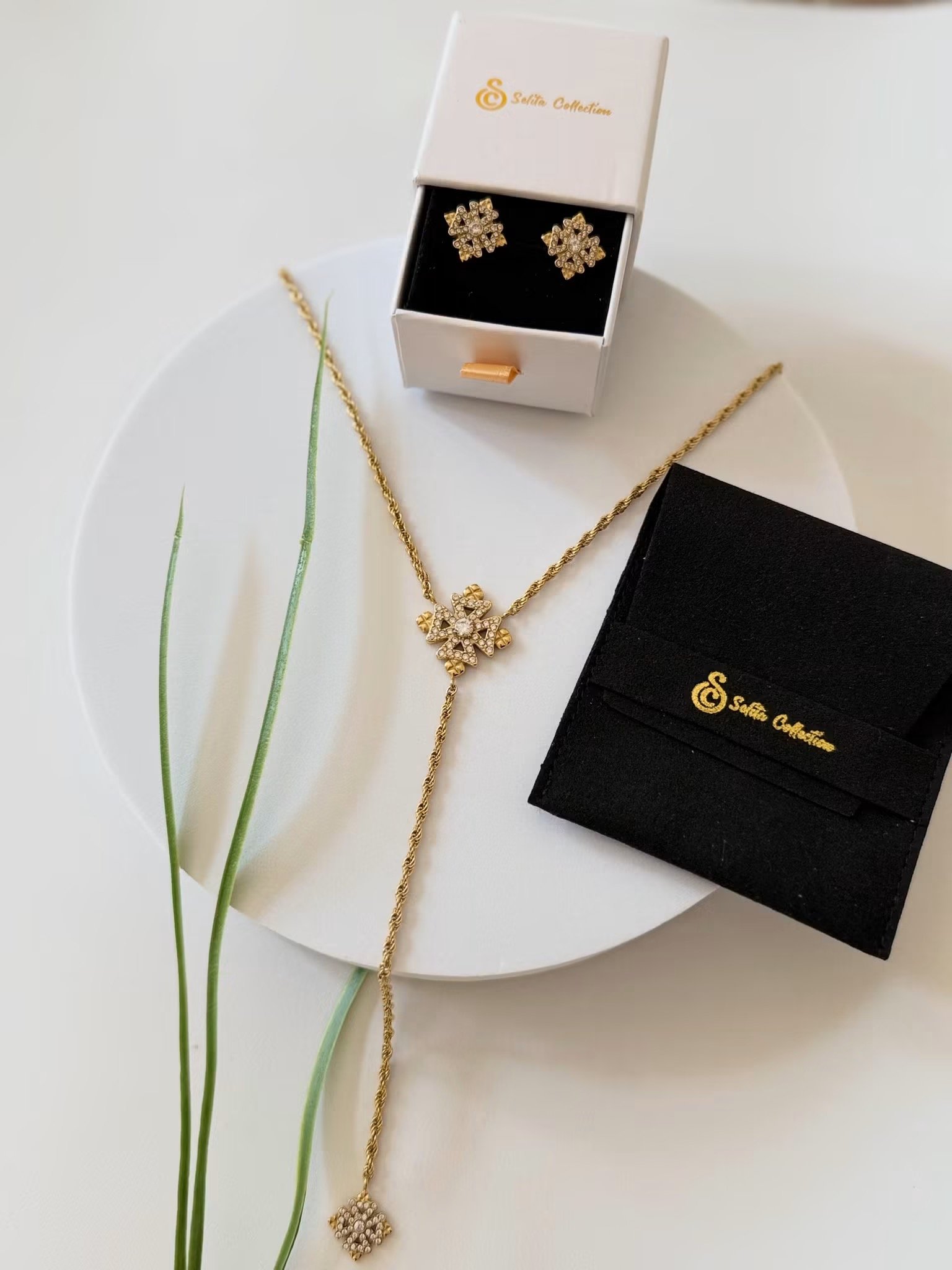 ENKU| እንቁ Necklace, earrings and Ring Set