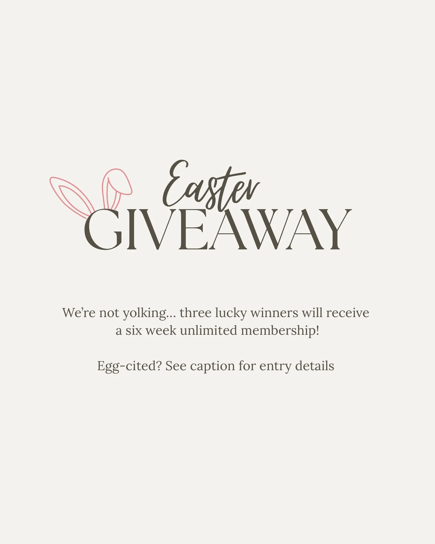 Some-bunny is getting a Pilates glow up this Easter 🐰💫 To enter:

- Follow @powerpilatesnz 
- Tag a friend in the comments (1 tag per comment, each comment is 1 entry)
- Share this post on your story for 5 bonus entries (make sure to send us a scre