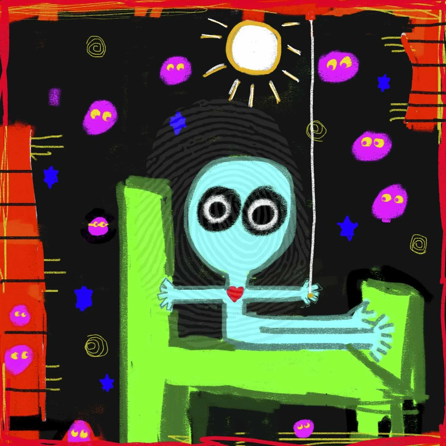 I Turned On The Light And Everything Stayed The Same. Framed Limited Edition Print. 1/3