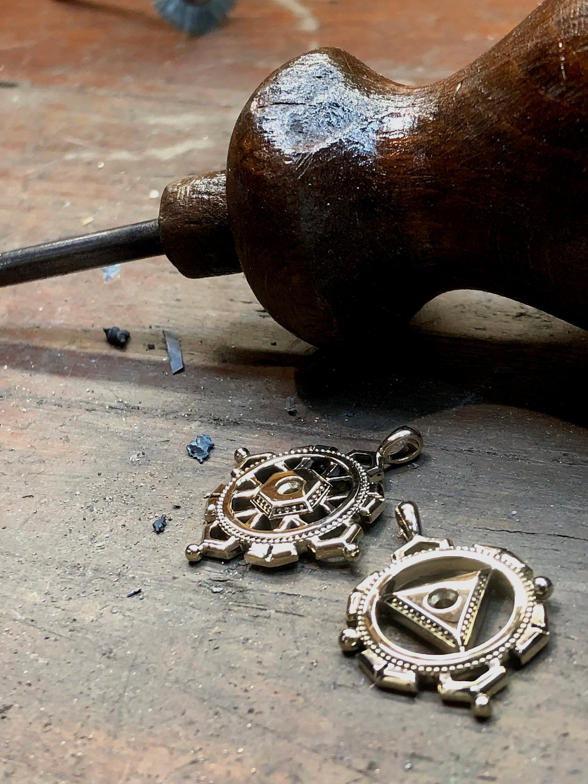 Handcrafted solid gold chakra jewellery.