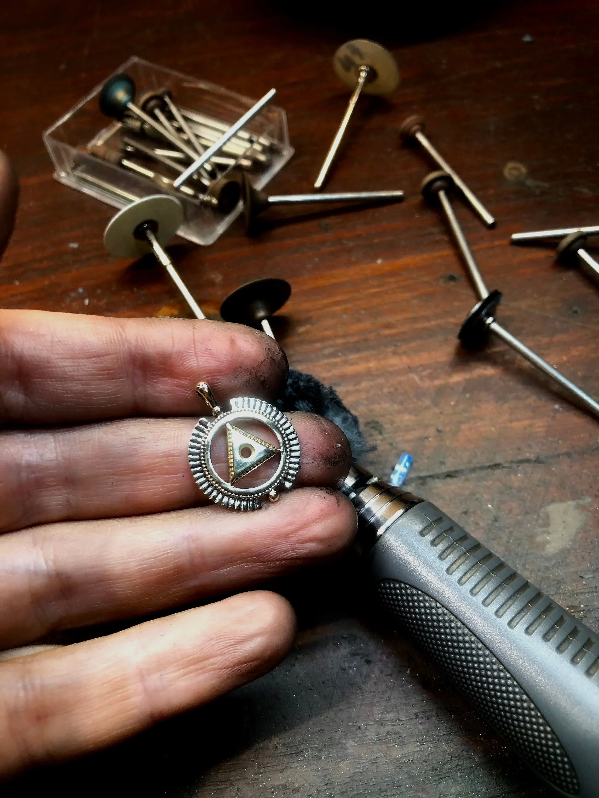 Handcrafted solid gold chakra jewellery.