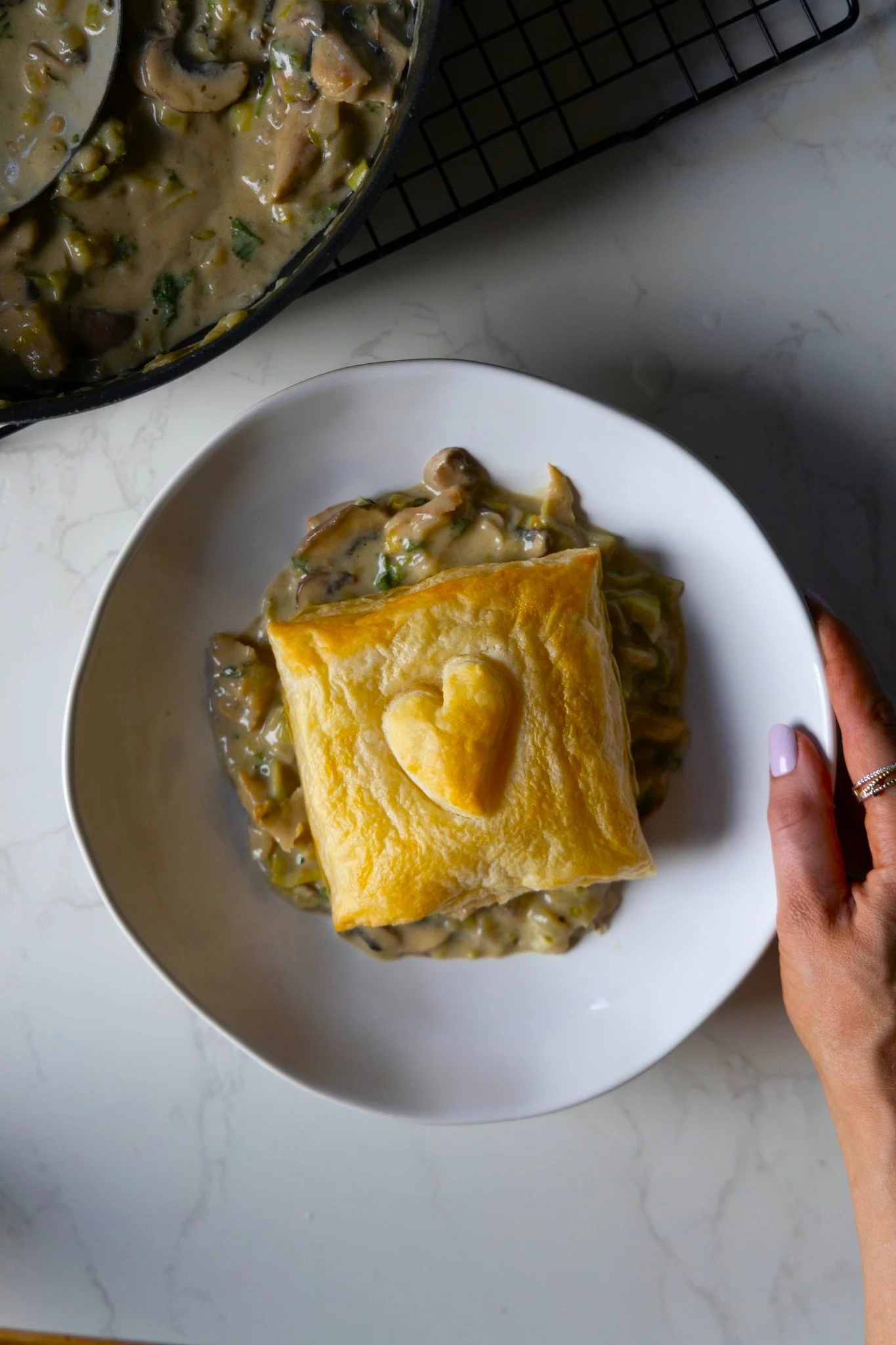 MUSHROOM AND LEEK PIE
