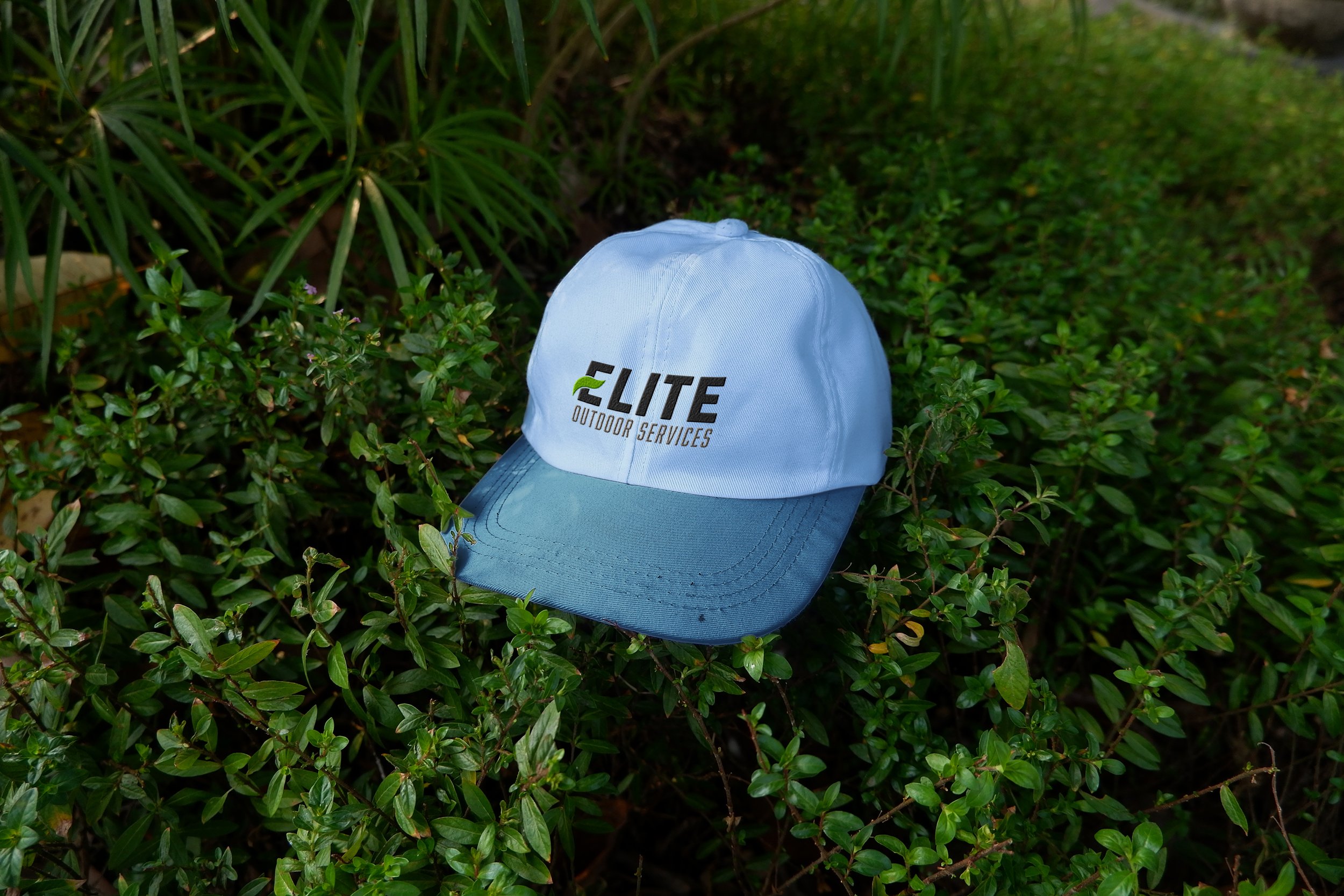 Elite Outdoor Services in Quincy, Illinois Brandstorm Brand Identity Hat Embroidery Mockup