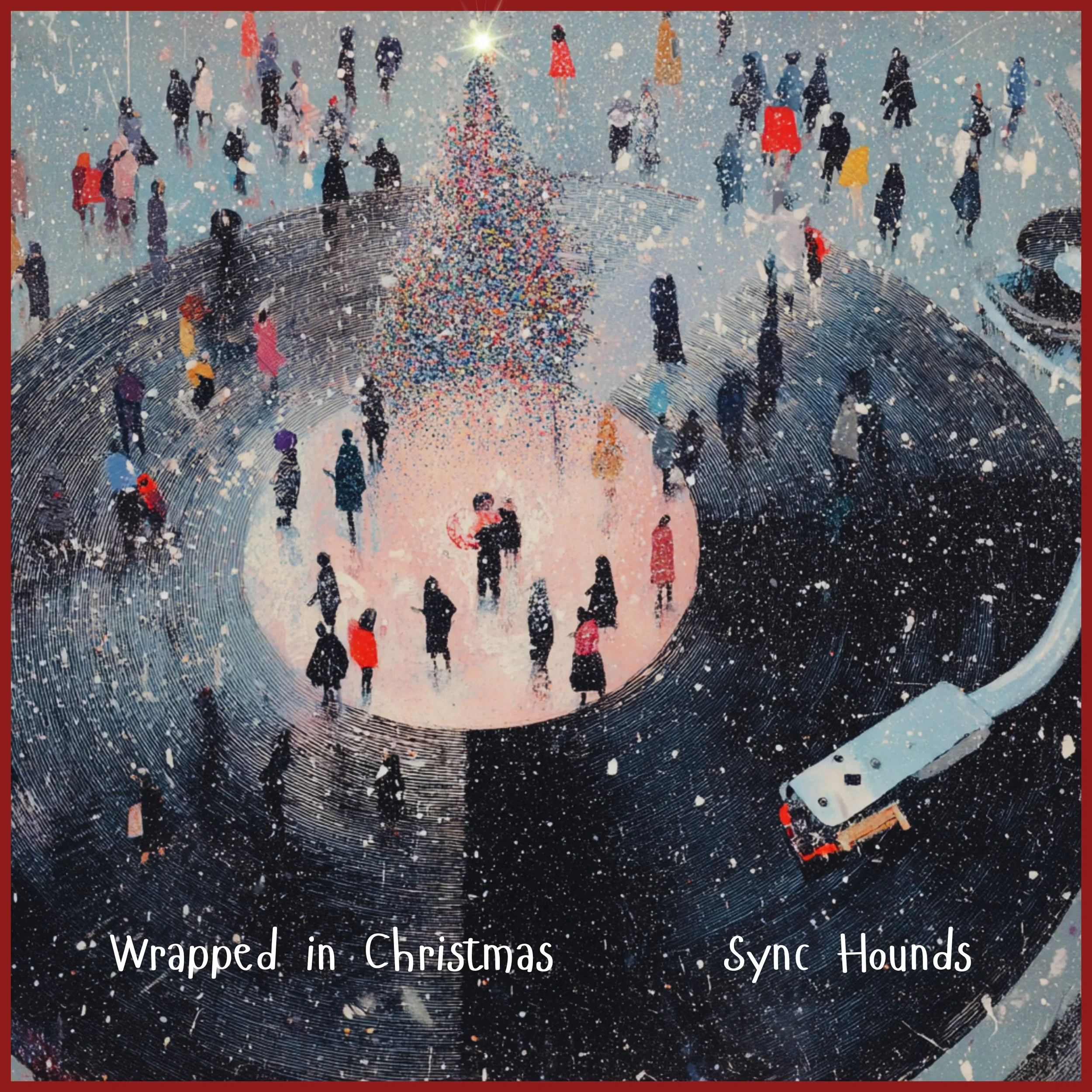 Wrapped in Christmas song graphic