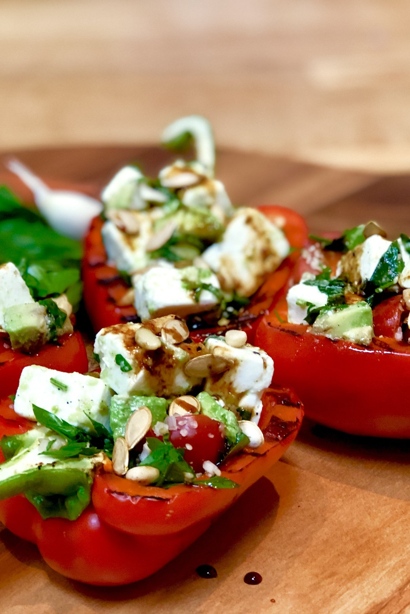Mediterranean Stuffed Peppers with Feta and Pistou