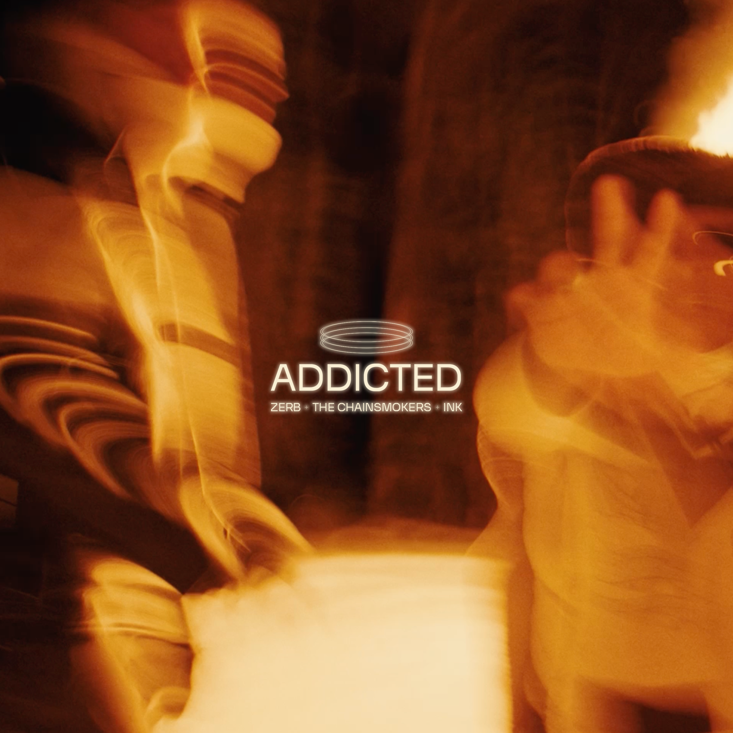 [03_29_24] single cover for "Addicted" by The Chainsmokers, Zerb, + Ink
