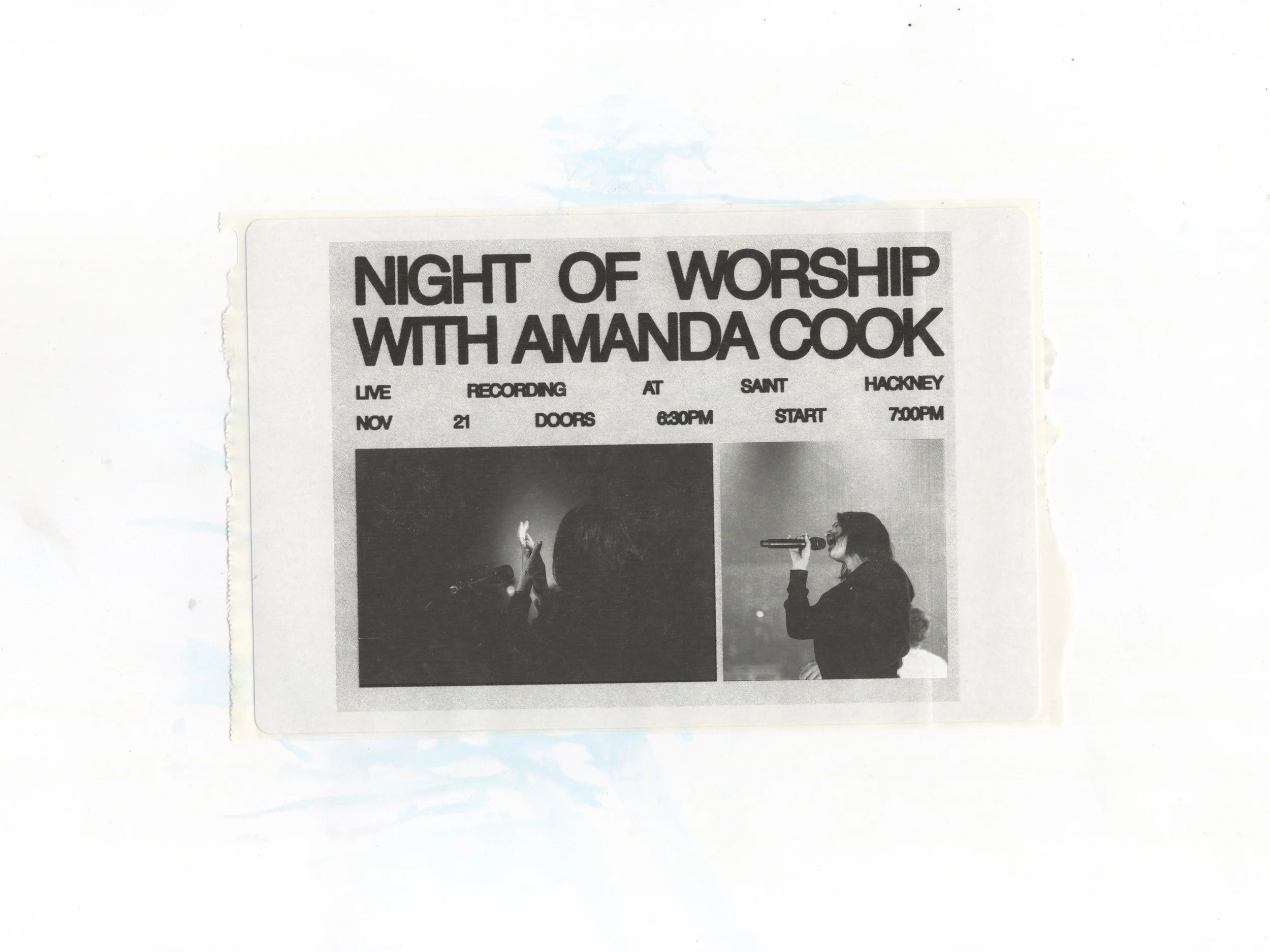 [11_21_23]
poster for Amanda Cook live recording at Saint Hackney 