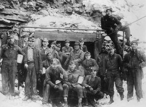 Men outside of the mine a day or two before the explosion
