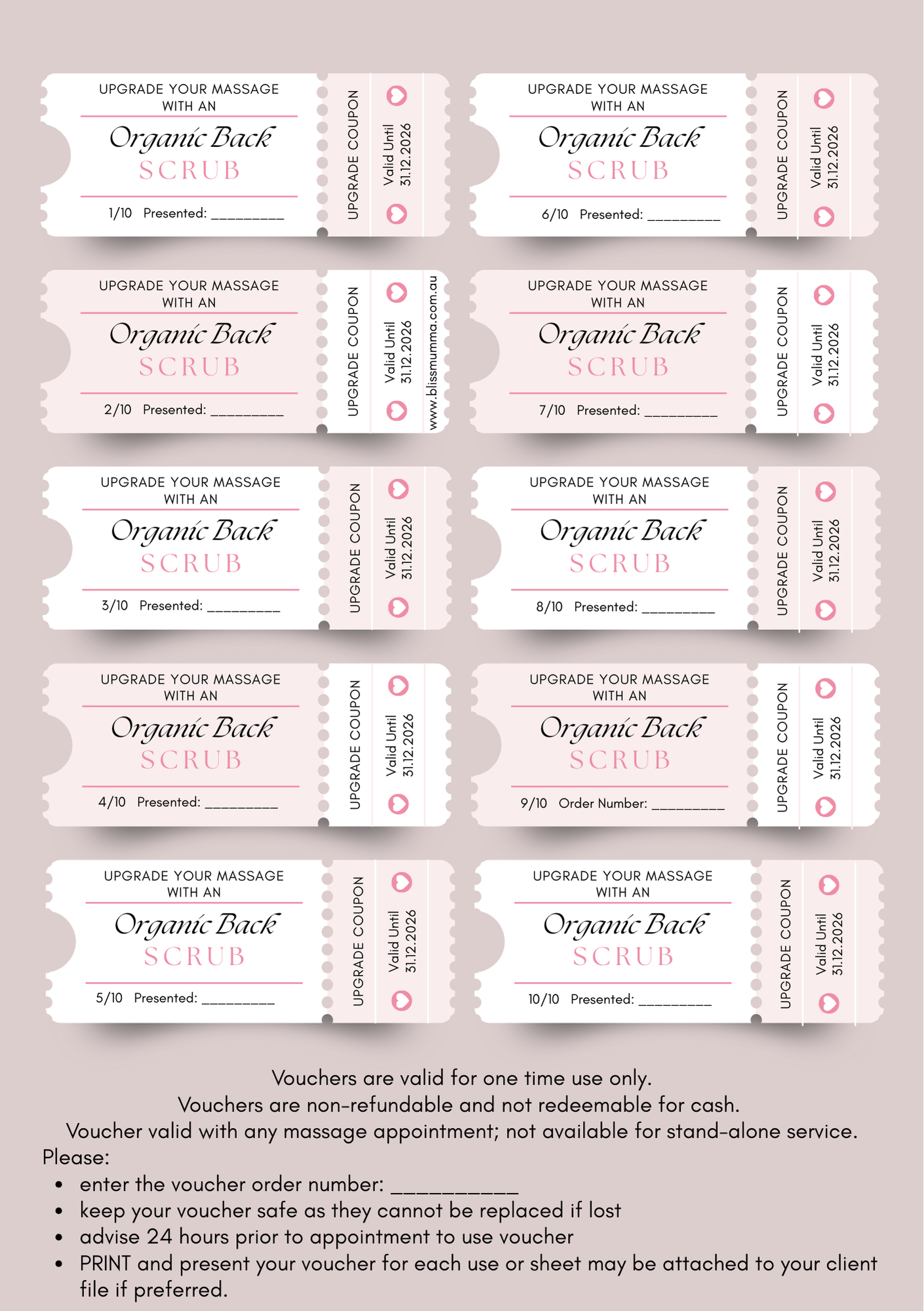 10 x Back Scrub e-voucher