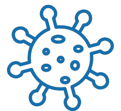 Illustration of a virus with spike proteins.