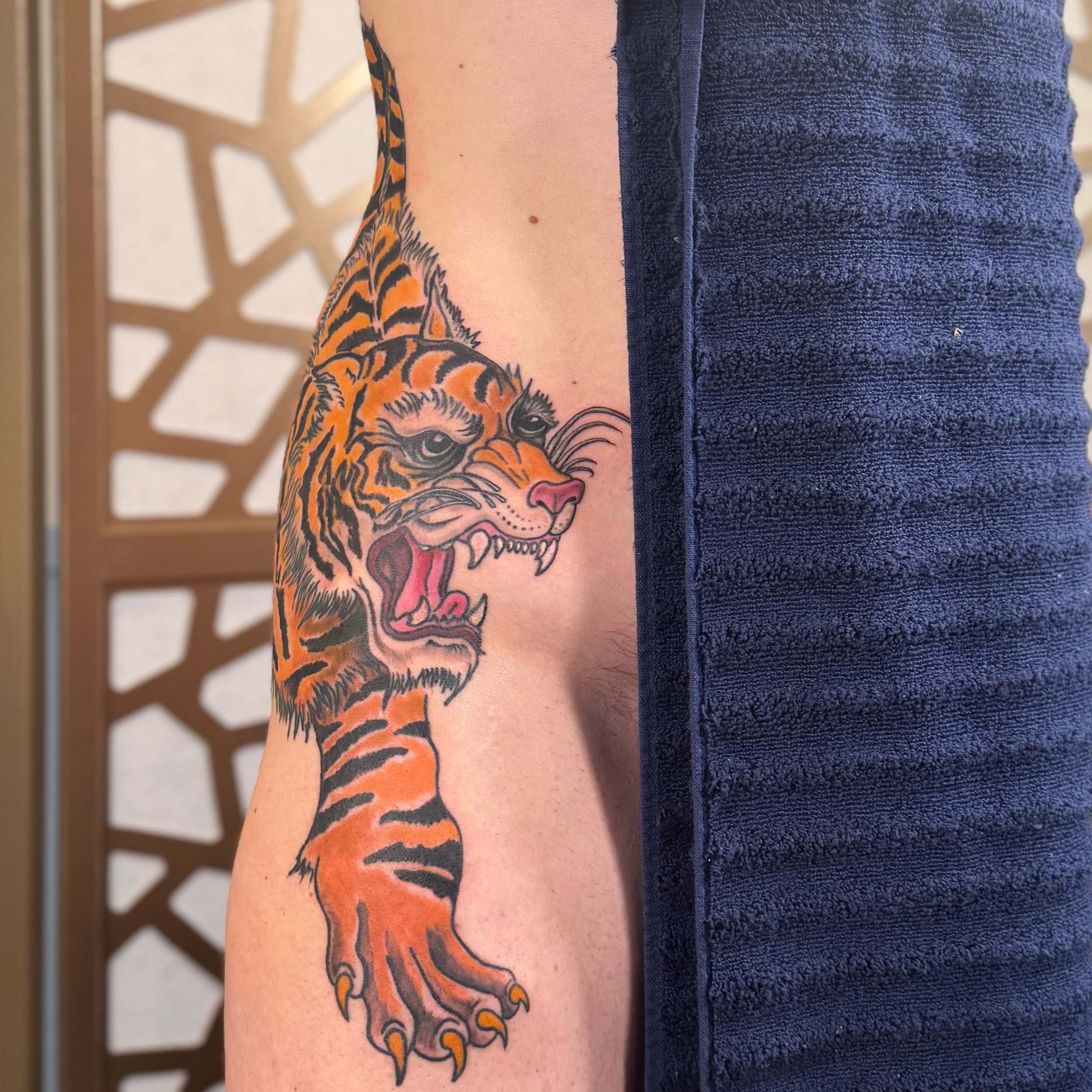 Full color tiger tattoo