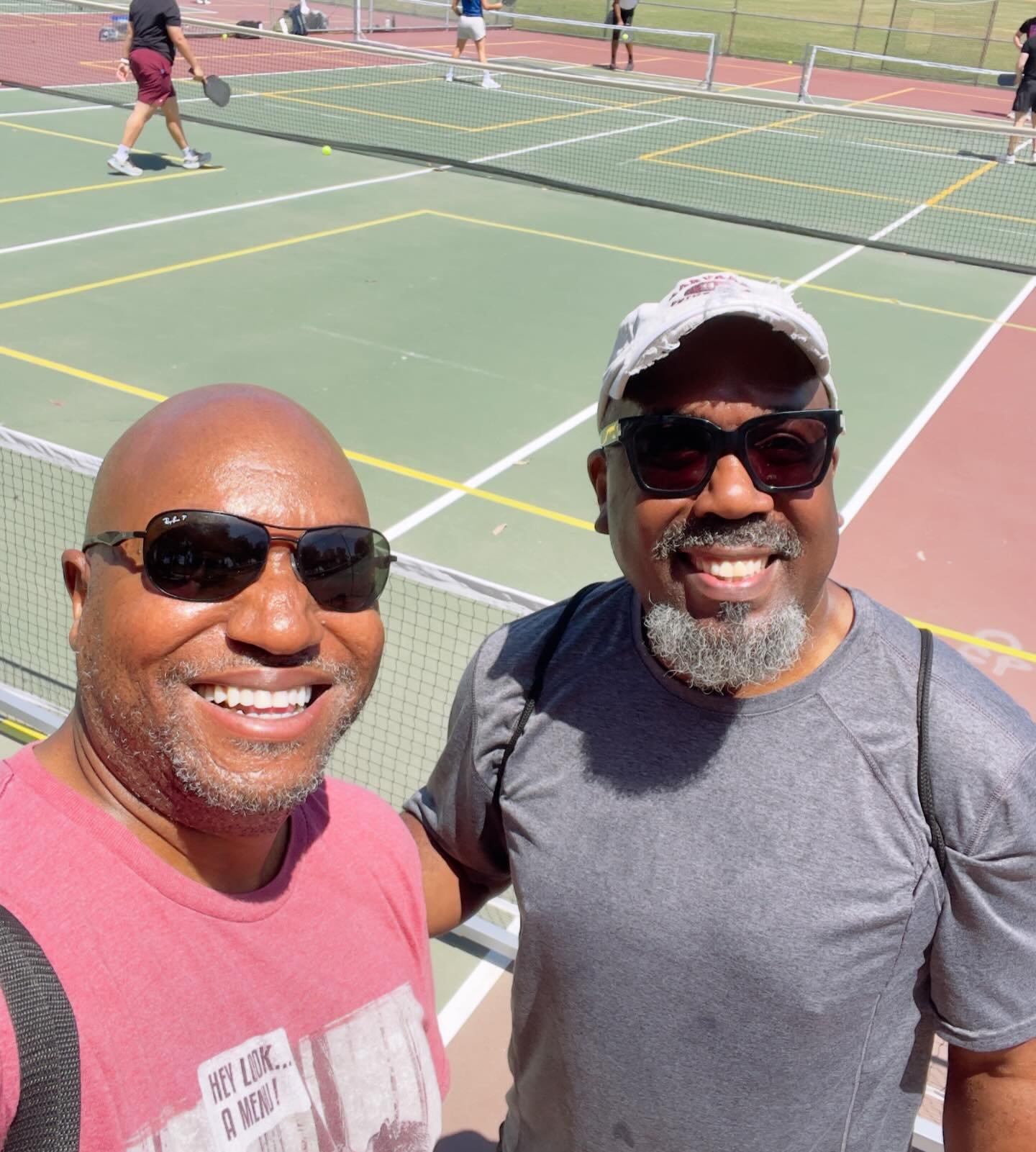 Pickleball Saturday was a blast! Won our first match; lost our second. Shoutout to @rts_la for stepping in as my partner this week! 🙌🏾😃💙