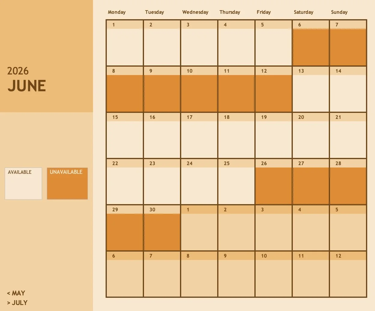 Availability in Jun26