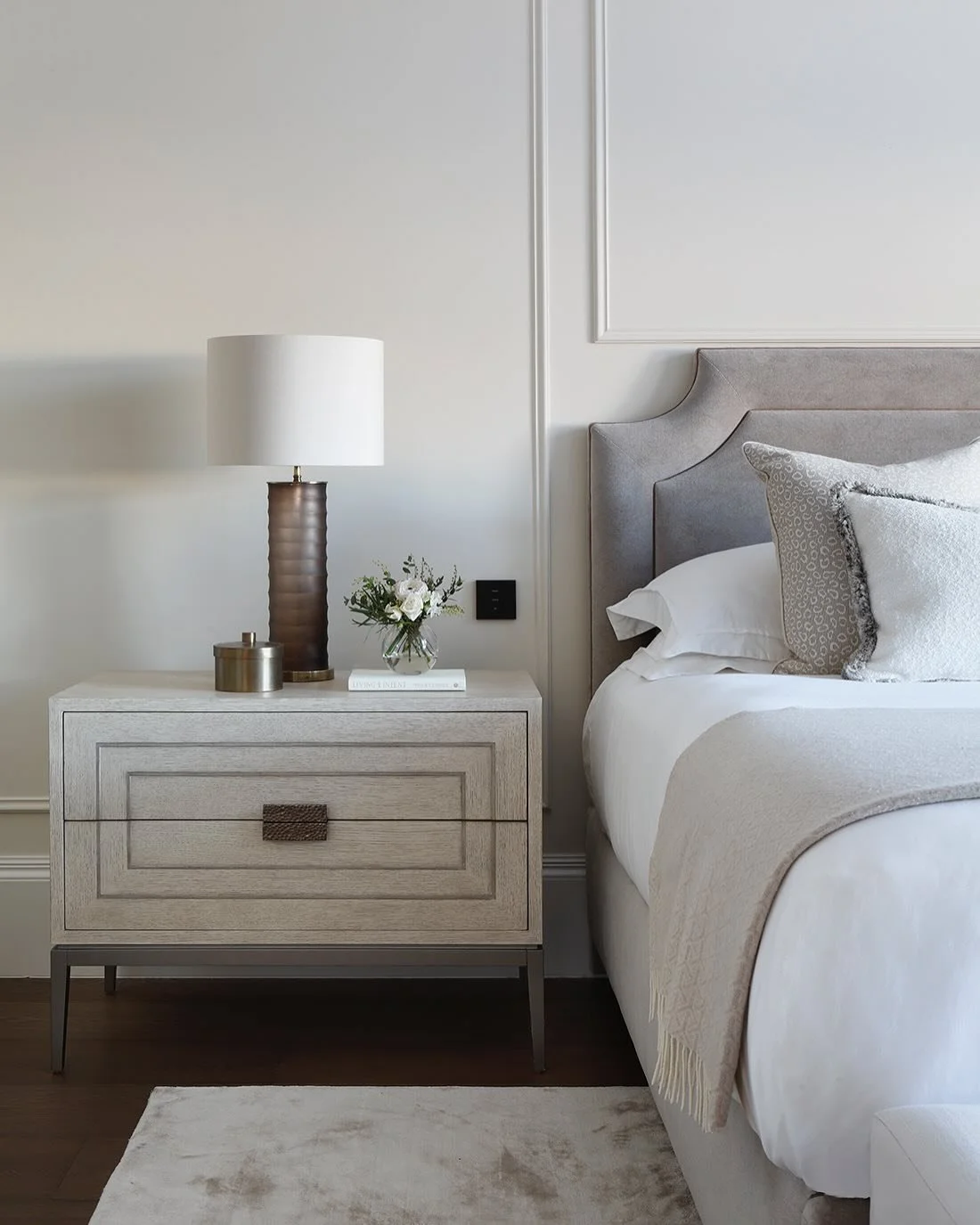 Scroll through to see the before and after shots of this beautiful suite.  The space was completely reconfigured; two bedrooms and a bathroom became a luxurious bedroom, generous ensuite bathroom and a bespoke dressing room. 

Design @sarahbrinkdesig