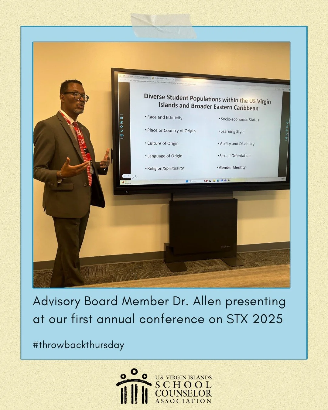 TBT to our first annual conference in February 2025. Interested in attending this school year's conference on St. Thomas? Register at usvischoolcounselor.org/conference