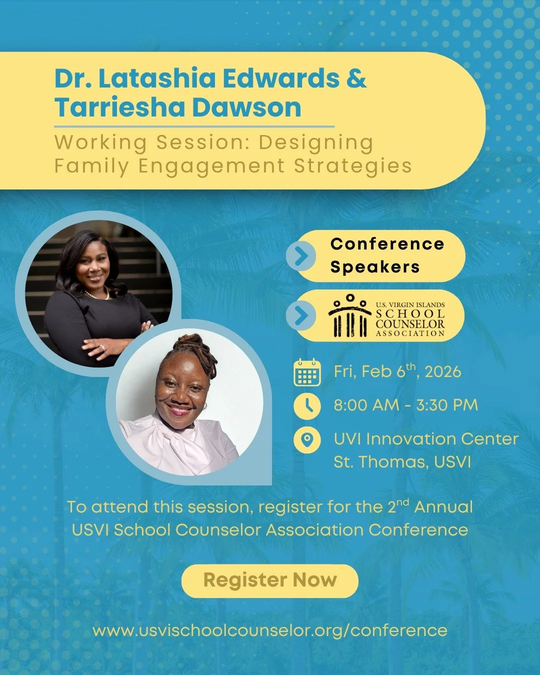Join the U.S. Virgin Islands School Counselor Association (USVISCA) for a full day of collaboration, professional growth, and regional networking. The 2026 Annual Conference brings together school counselors and educational leaders from across the Ca