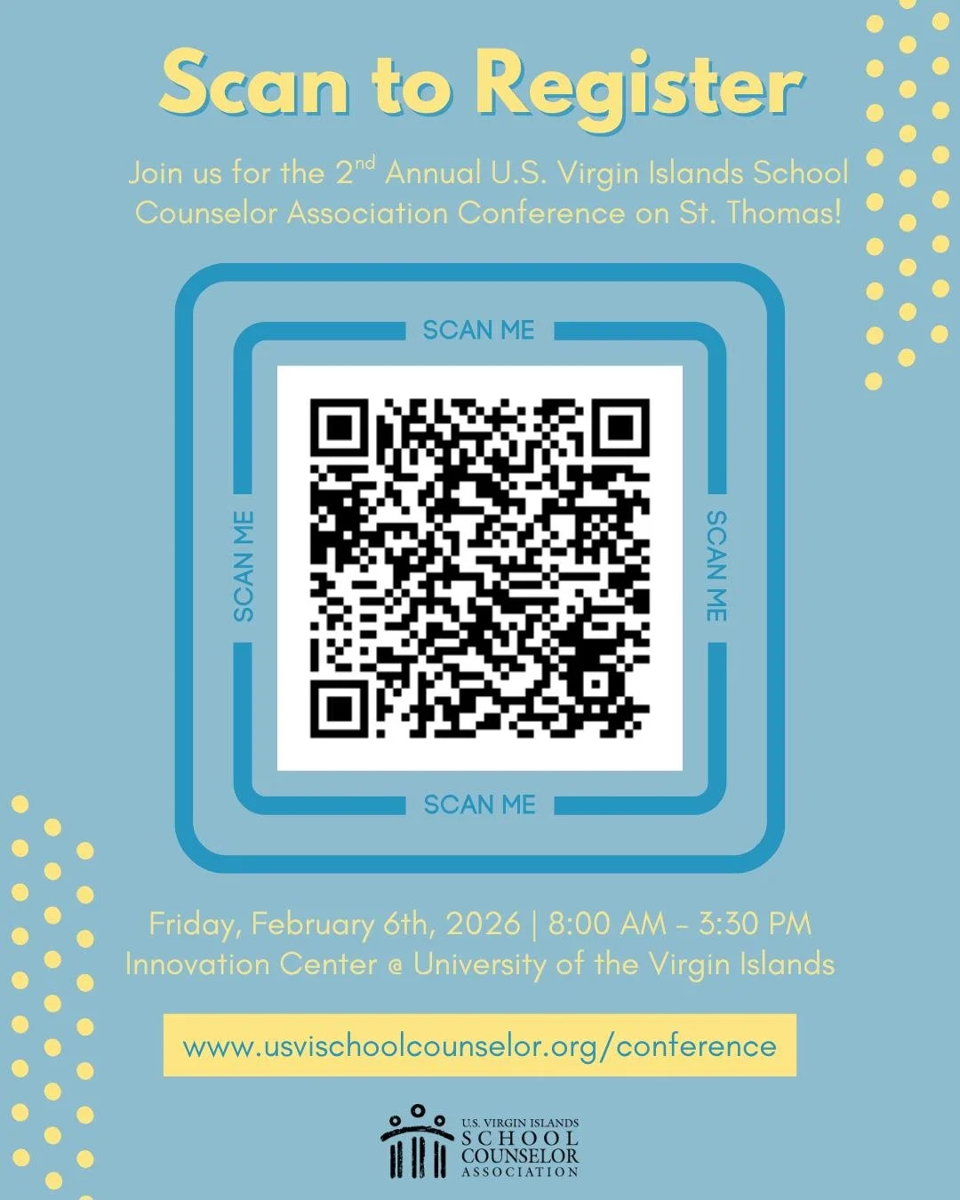 Join the U.S. Virgin Islands School Counselor Association (USVISCA) for a full day of collaboration, professional growth, and regional networking. The 2026 Annual Conference brings together school counselors and educational leaders from across the Ca