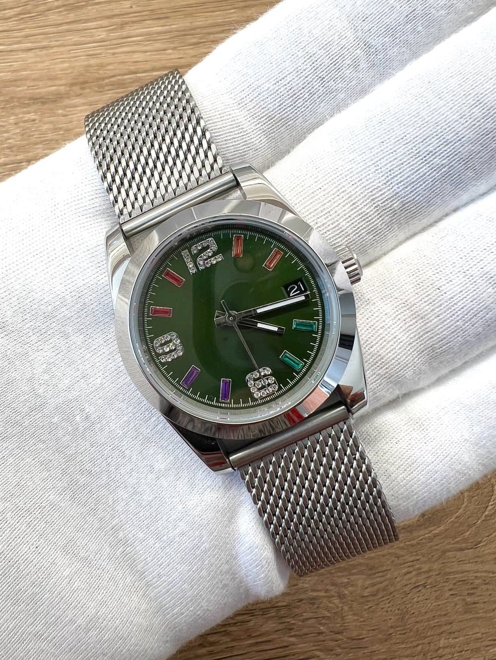 Emerald Green Stainless Steel Watch