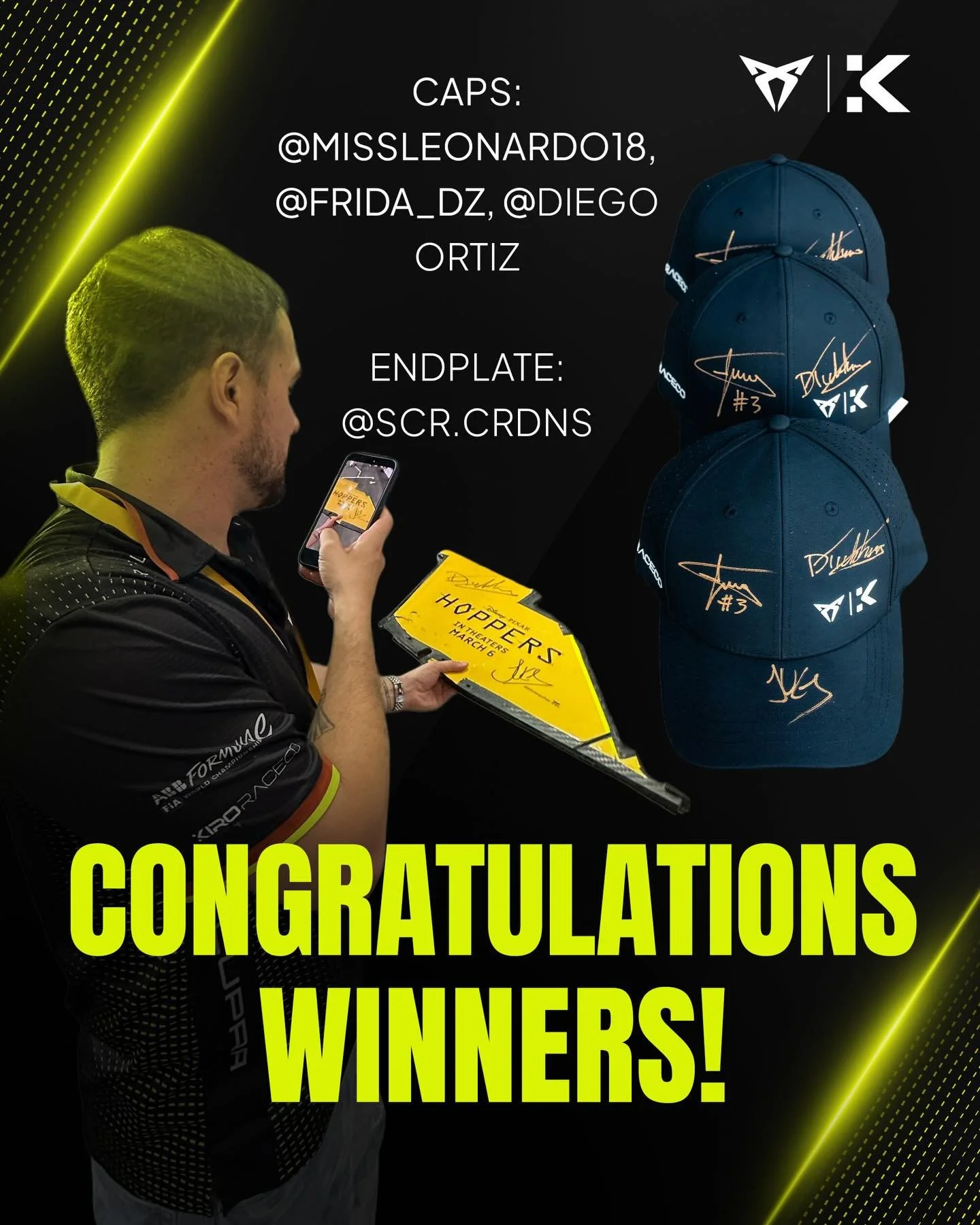 Winners secured 🏆 Thanks to everyone who entered &mdash; and yes, we&rsquo;ll be doing this again, question is what should the drivers sign next? 👀