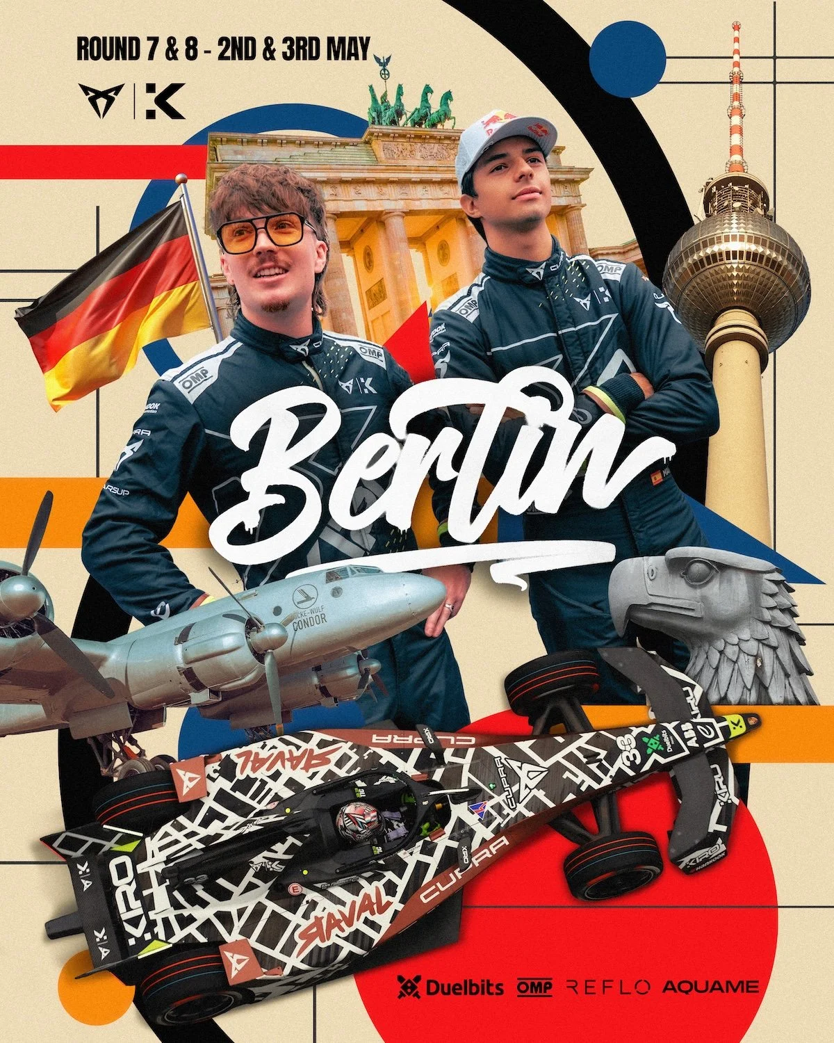 CUPRA KIRO's 2026 Berlin E-Prix Formula E race poster