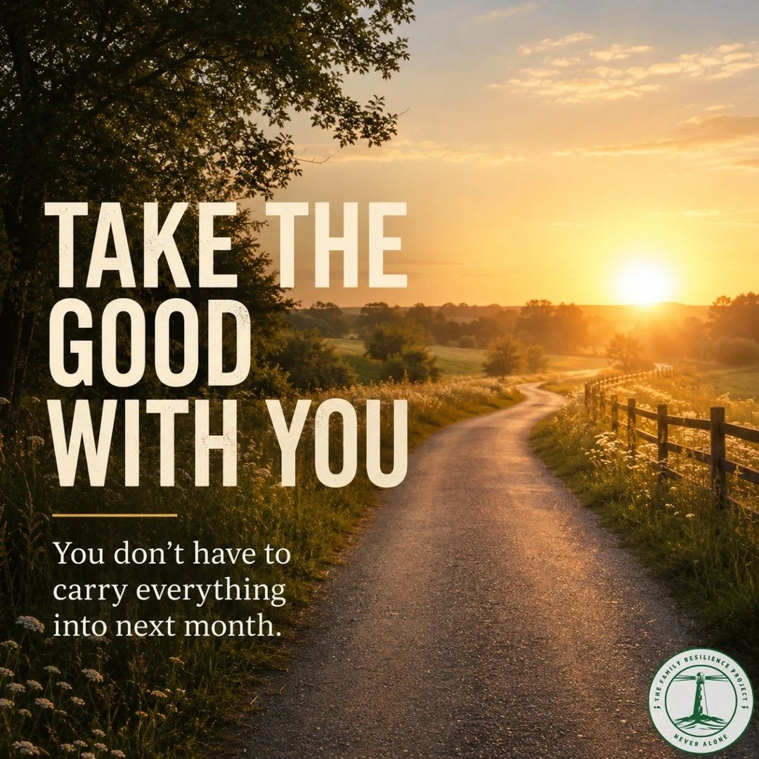 As you bring a close to the month. Take a minute to reflect on what was good, what  worked, what helped. Pack that up and take it with you. Leave everything else as you head into a new month. 
#EndOfMonthReflection #TakeTheGoodWithYou #MentalHealthAw