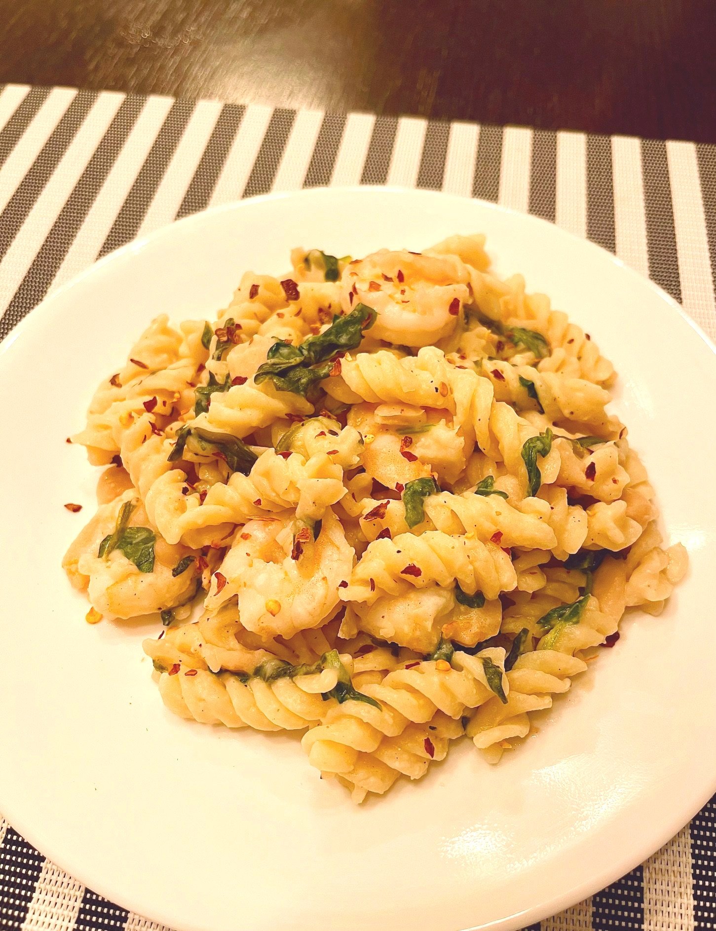 One-Pot Lemon &amp; Shrimp Chickpea Pasta