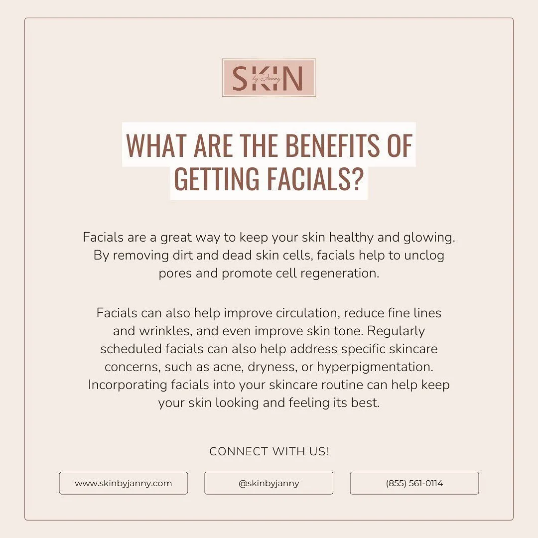 𝒲𝒽𝒶𝓉 𝒶𝓇𝑒 𝓉𝒽𝑒 𝒷𝑒𝓃𝑒𝒻𝒾𝓉𝓈 𝑜𝒻 𝑔𝑒𝓉𝓉𝒾𝓃𝑔 𝒻𝒶𝒸𝒾𝒶𝓁𝓈?
Facials are a great way to keep your skin healthy and glowing ⭐. By removing dirt and dead skin cells, they help unclog pores and promote cell regeneration. They can also hel