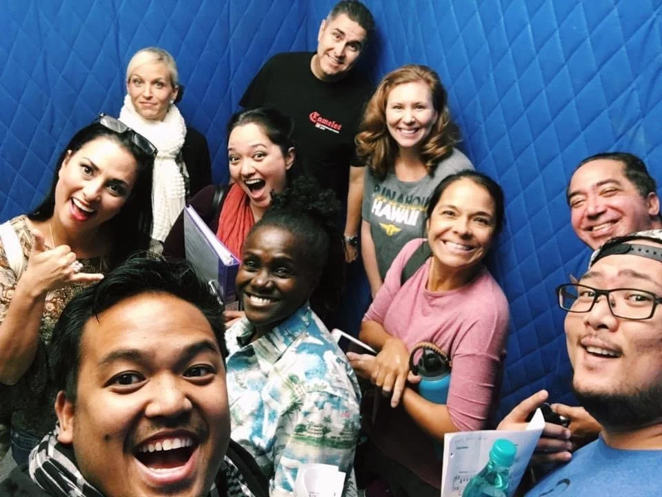 Hawaii singers take a cast photo before a rehearsal for "FROM HERE TO ETERNITY" by Sir Tim Rice in Honolulu, Hawaii.