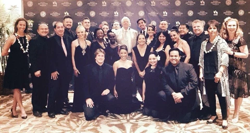 Hawaii singers take a cast photo in "FROM HERE TO ETERNITY" by Sir Tim Rice at the Hilton Hawaiian Village in Honolulu, Hawaii.