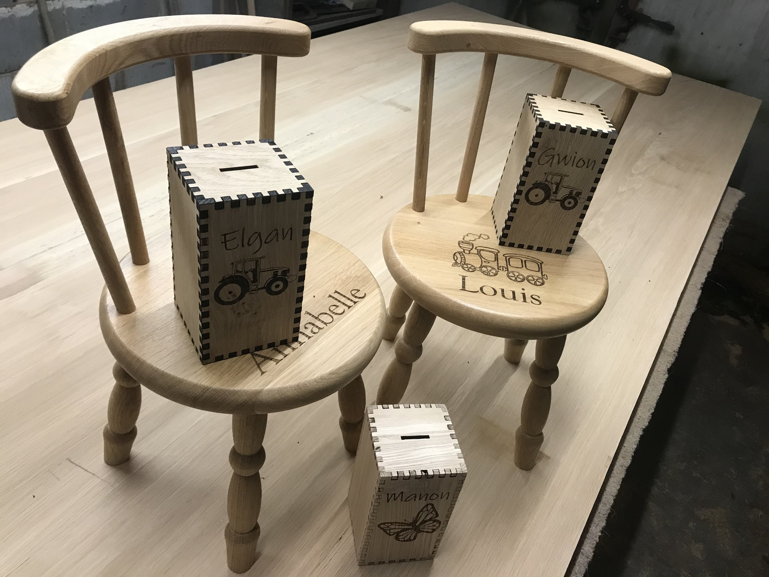 Childs chair, personalised.  £85