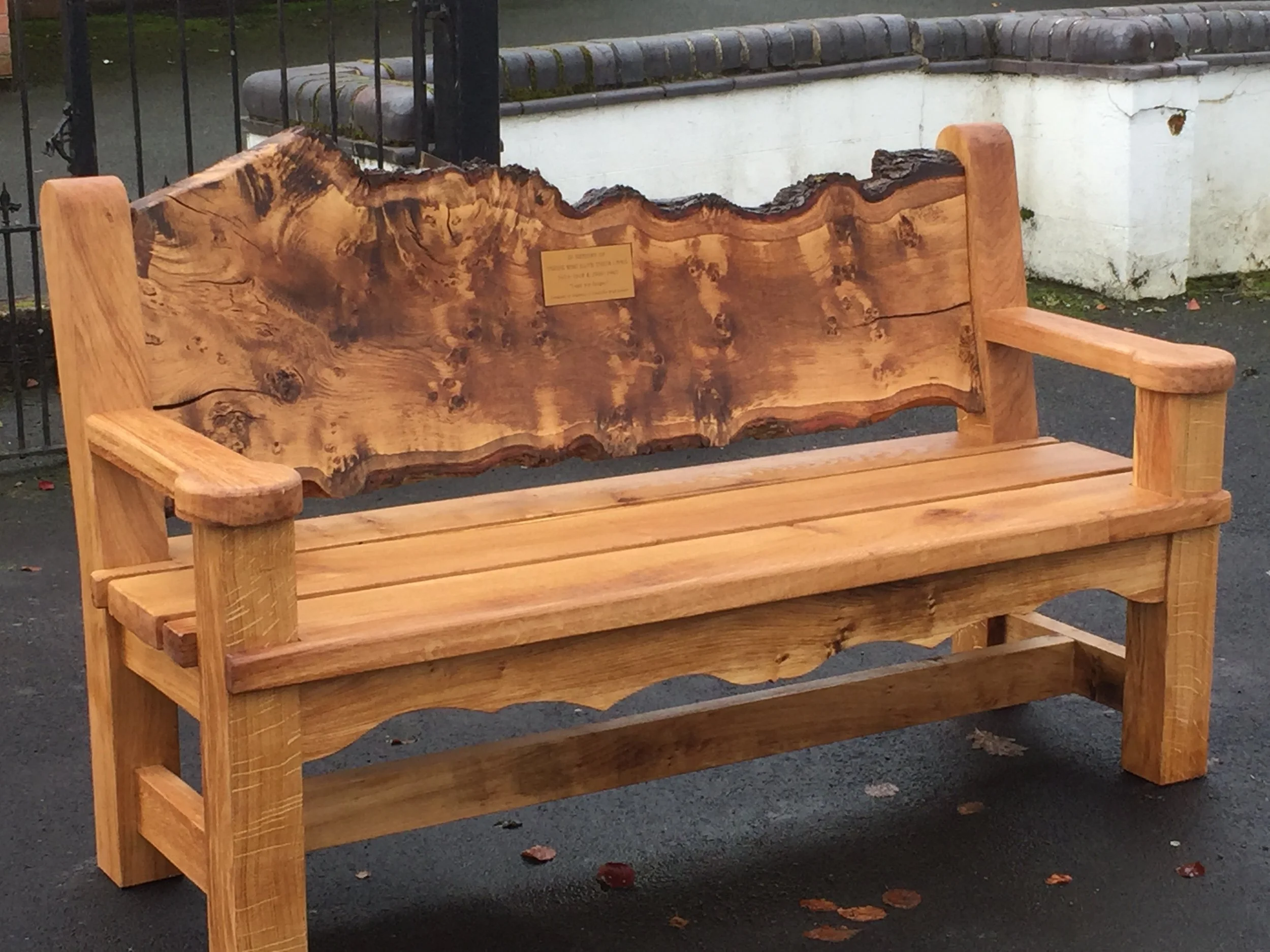 Commemorative bench. Prices vary.