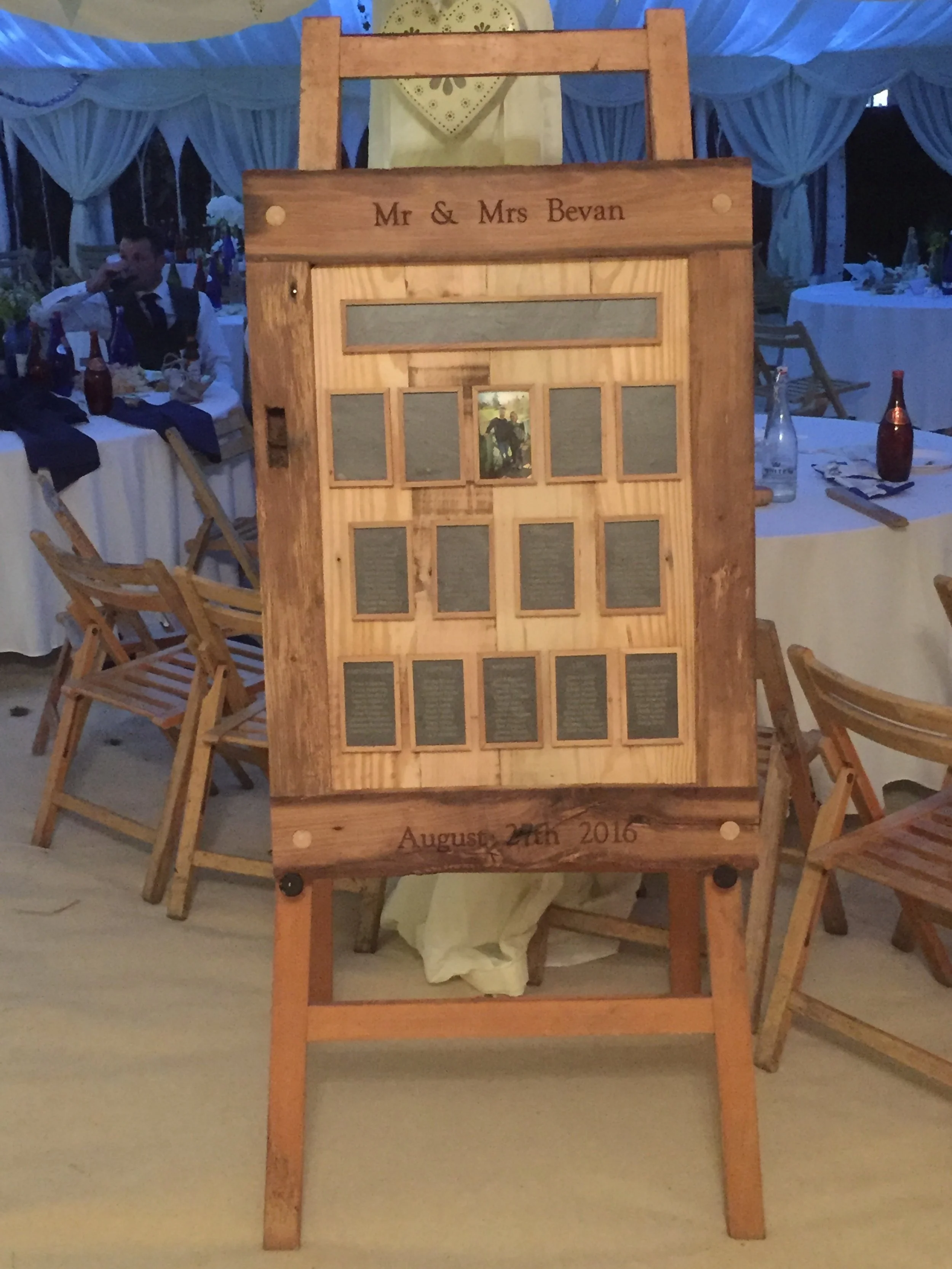 Oak and slate wedding seating plan- starting at £350
