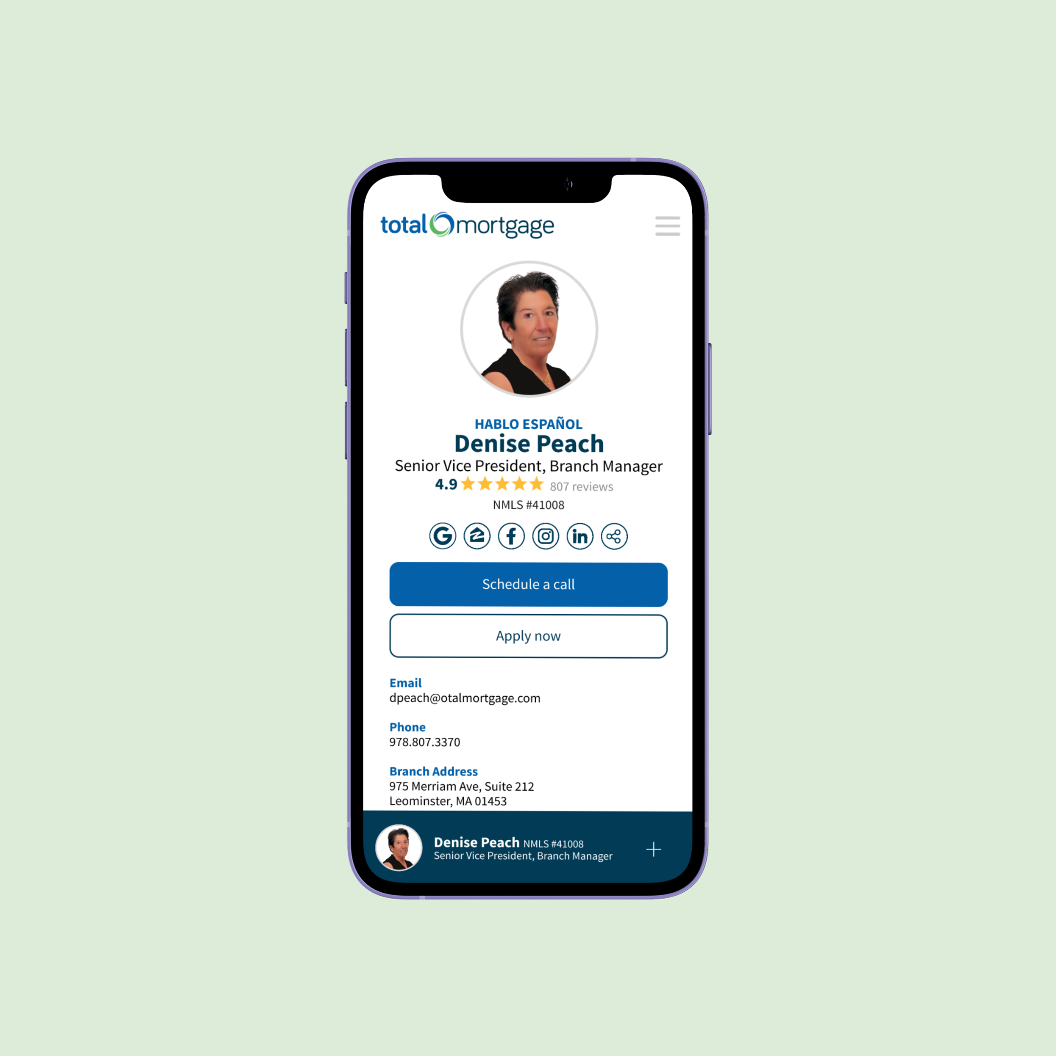 Redesigned Mobile Banker Page