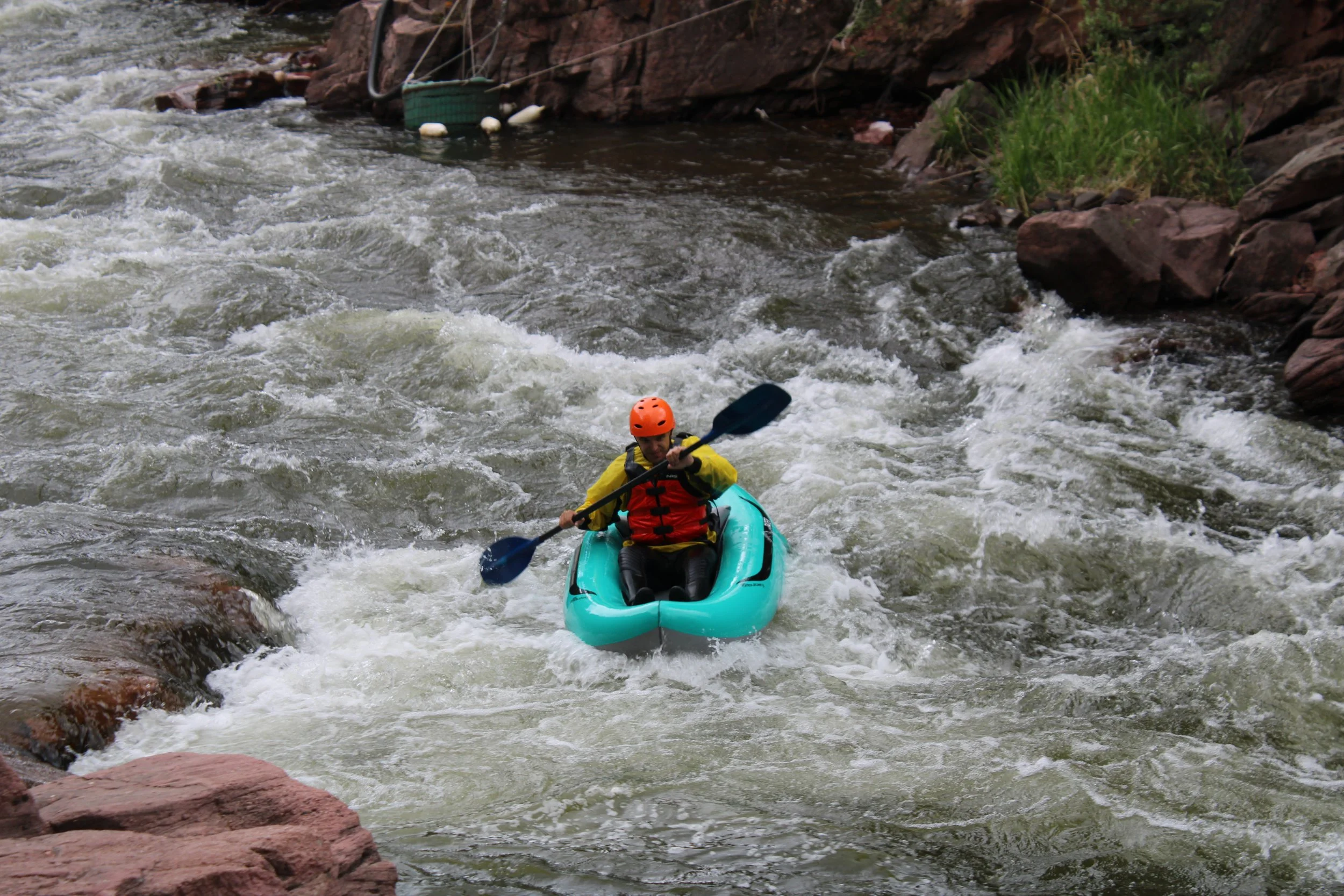 inflatable kayaking on the roaring fork