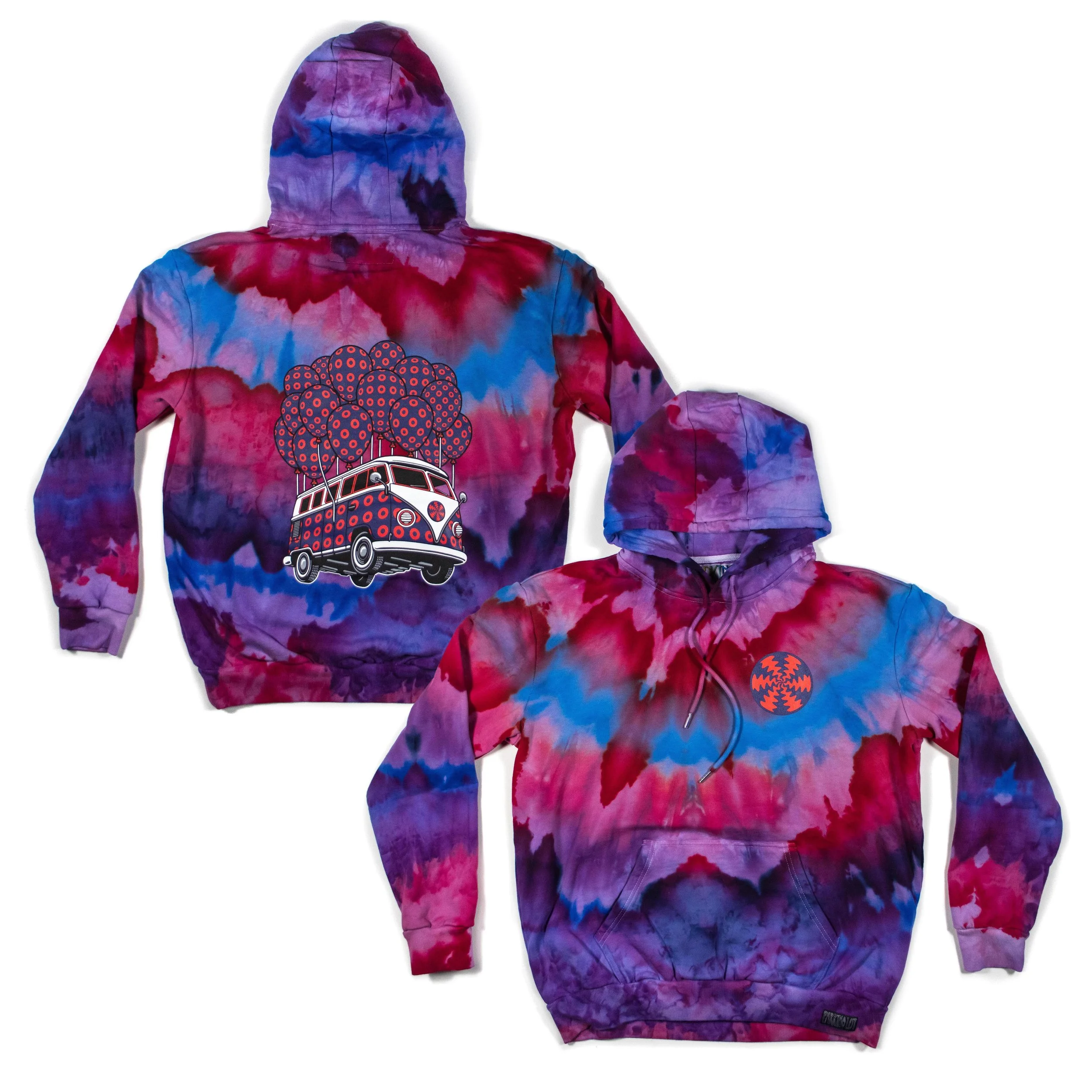 'PHLYING BUS' HAND DYED PULLOVER HOODIE