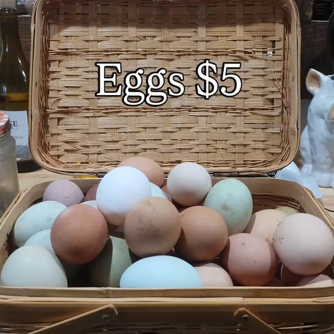 We've got lots of eggs and pork available! Get your orders in before Sunday for church pick up!