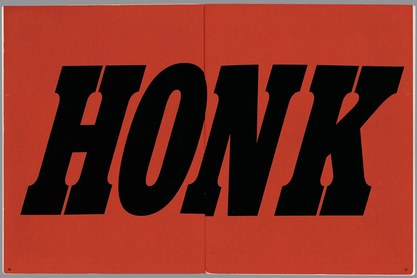 Bold black letters spelling 'Honk' on an orange-red background.