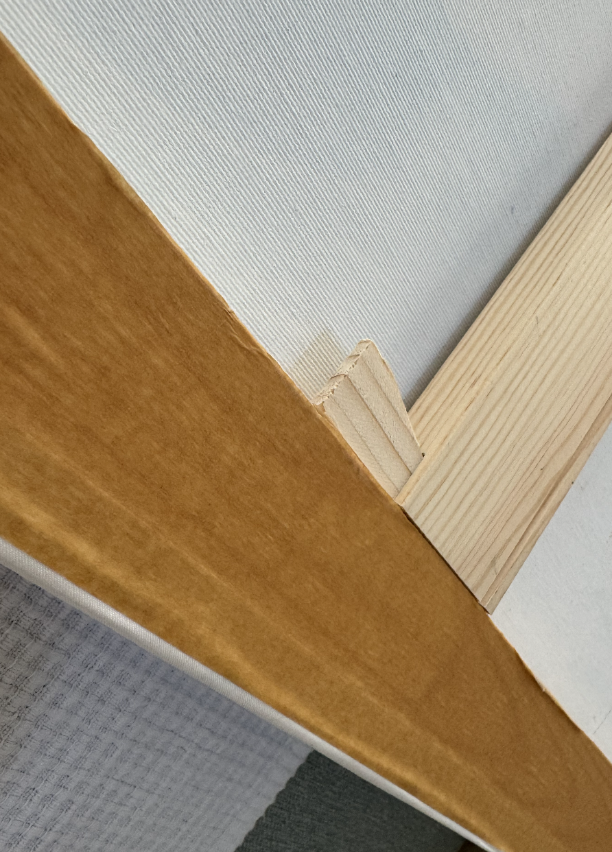 Artist Wooden corner key on a stretcher bar