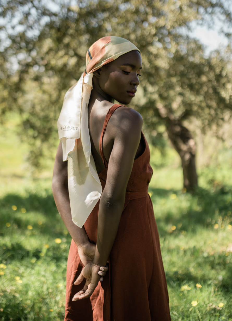 La Que Sabe Nº3 Awareness 100% silk scarf inspired by feminine archetypes, Portugal