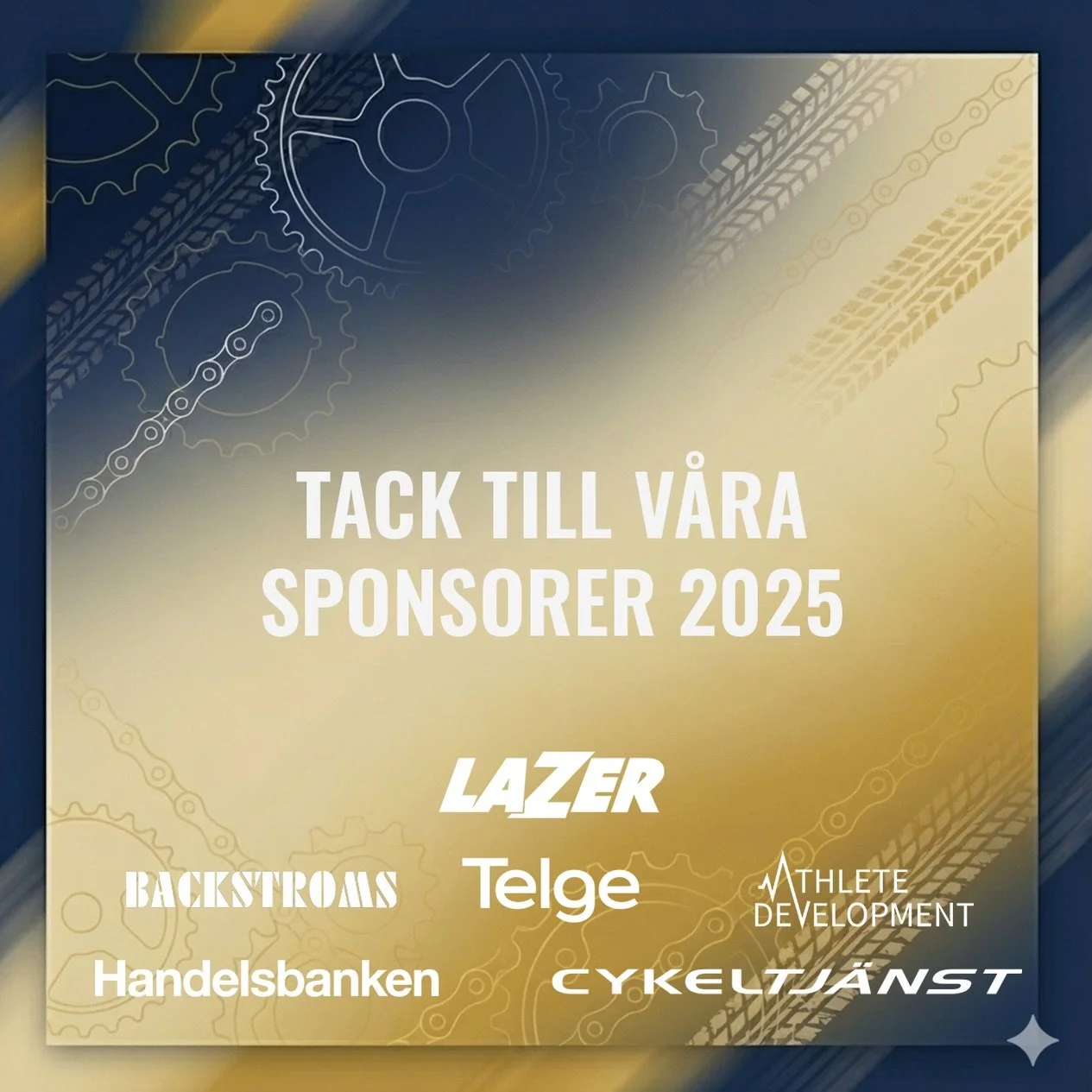 Stort tack till alla v&aring;ra sponsorer som har st&ouml;ttat oss under &aring;ret. Det &auml;r tack vare er som vi har kunnat genomf&ouml;ra den h&auml;r satsningen och n&aring; flera framg&aring;ngar. Ni har hj&auml;lpt oss att h&aring;lla oss s&a