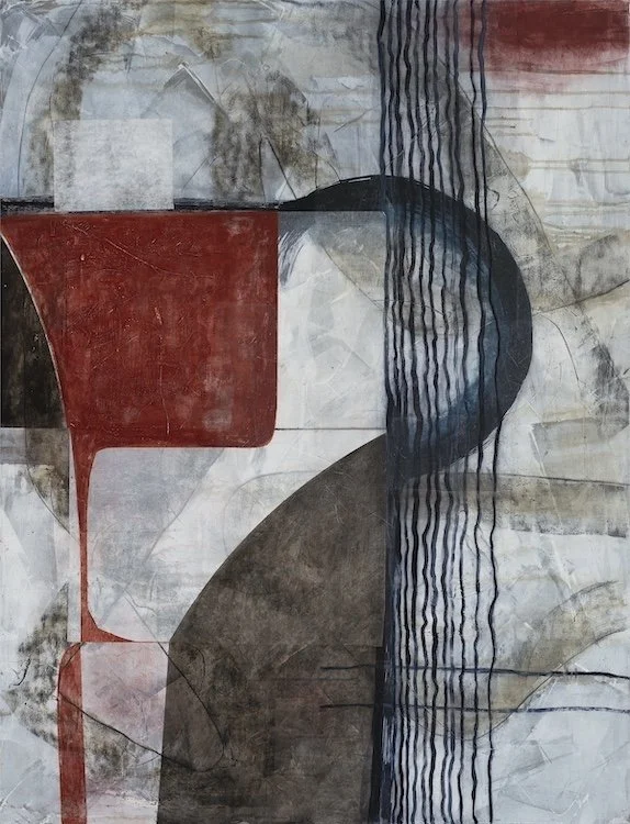 Soul Meets Body, a mixed-media painting by Bay Area artist Cathryn Lynea exploring identity, embodiment, and transformation through layered abstraction, figuration, and collage.