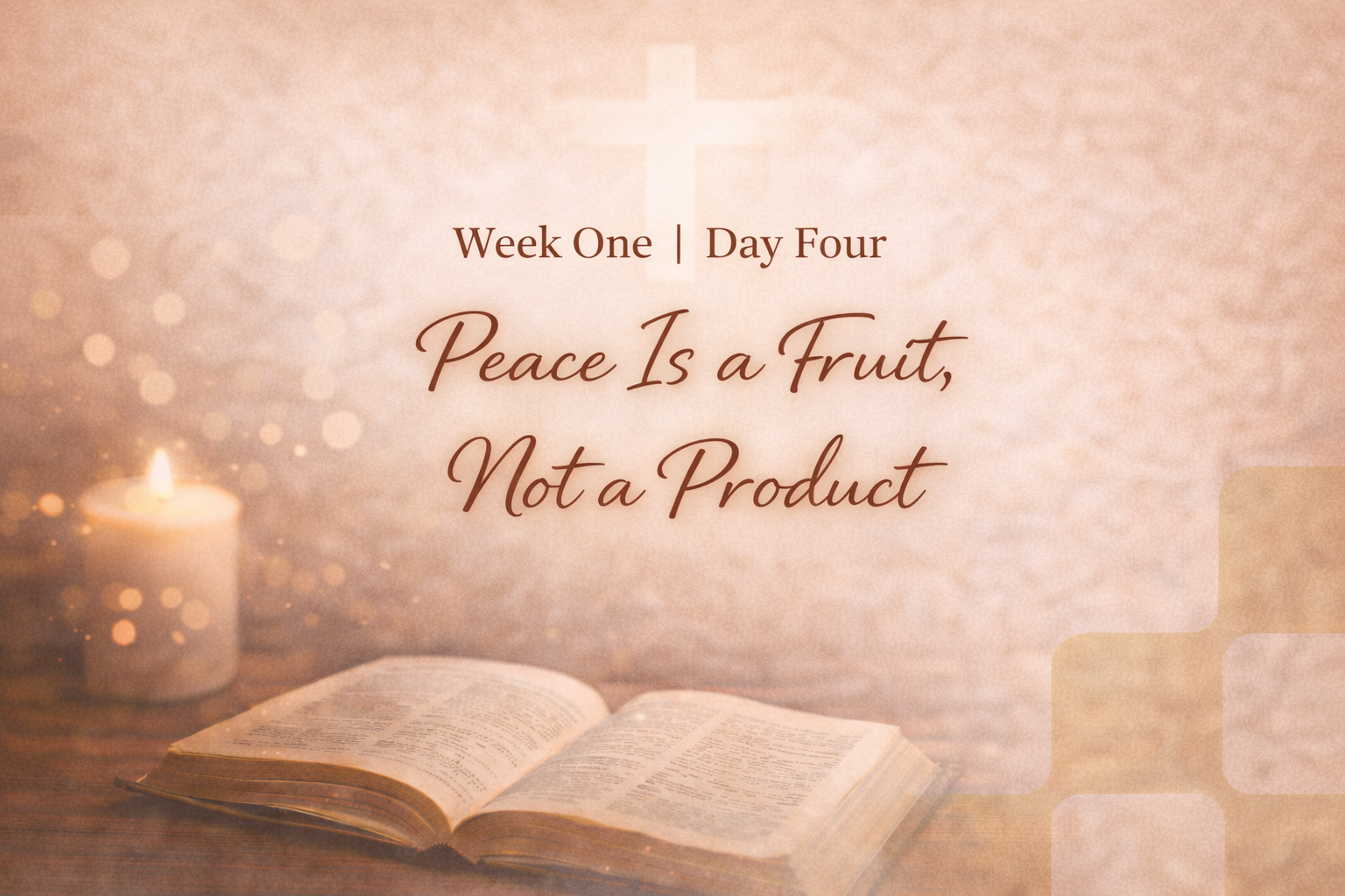 Peace Is a Fruit, Not a Product