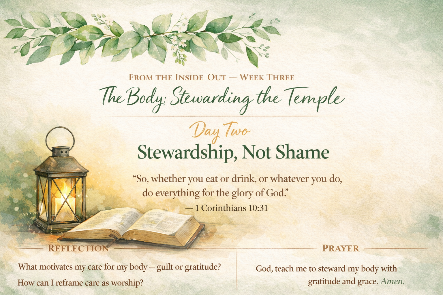 Day Two — Stewardship, Not Shame