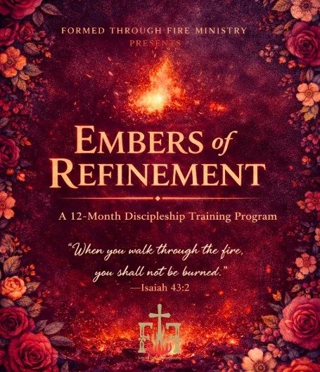 🔥 COMING SOON- EMBERS OF REFINEMENT... A FTF Ministry 12-Month Discipleship Training Journey🔥
&ldquo;When you walk through the fire, you shall not be burned.&rdquo; &mdash; Isaiah 43:2
This is not a surface-level study.
This is not a quick devotion