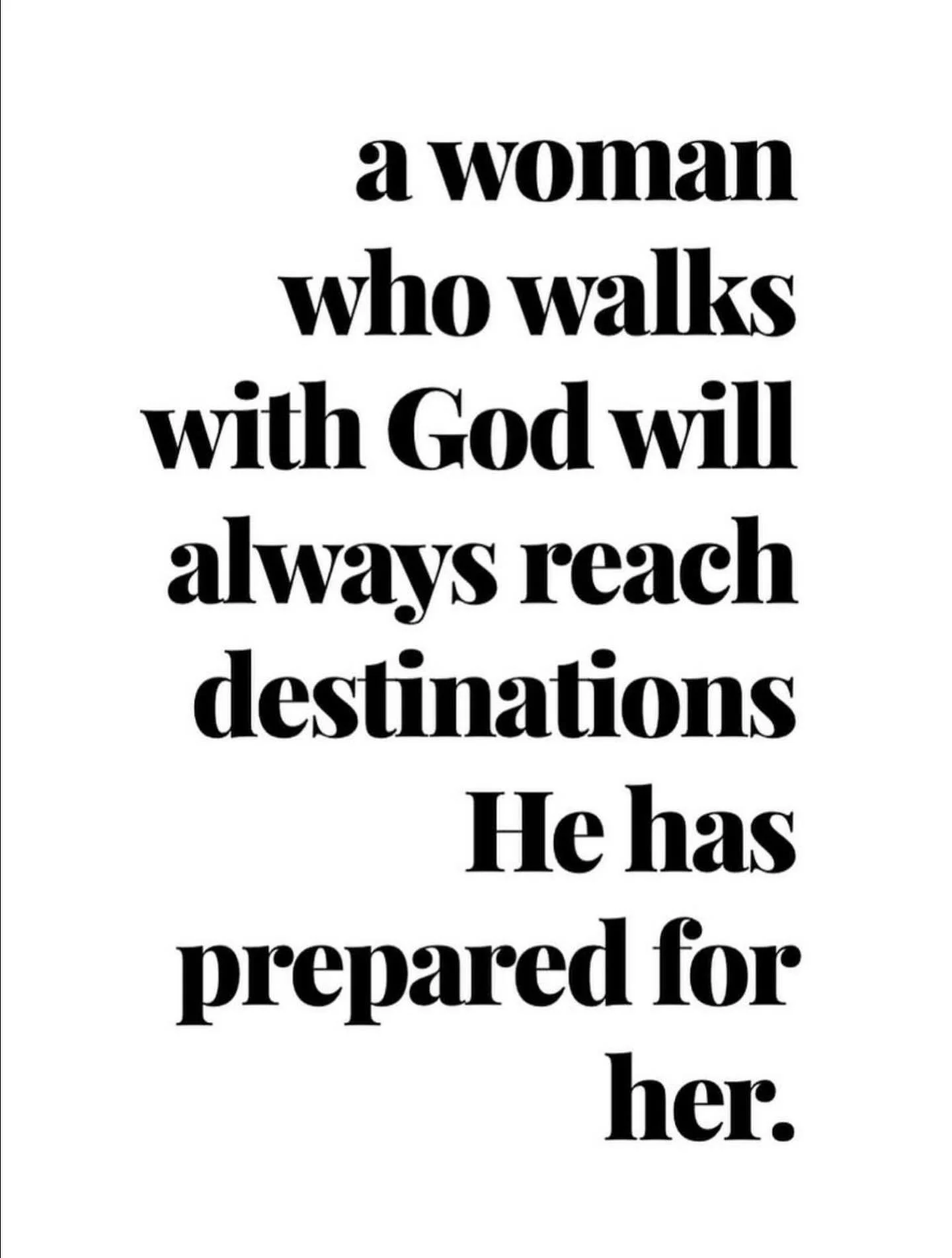 She&rsquo;s not walking aimlessly&mdash;she&rsquo;s walking anointed.
When you walk with God, detours become divine, delays become development, and destinations aren&rsquo;t just dreams&mdash;they&rsquo;re assignments.

👣 Every step with Him is a st