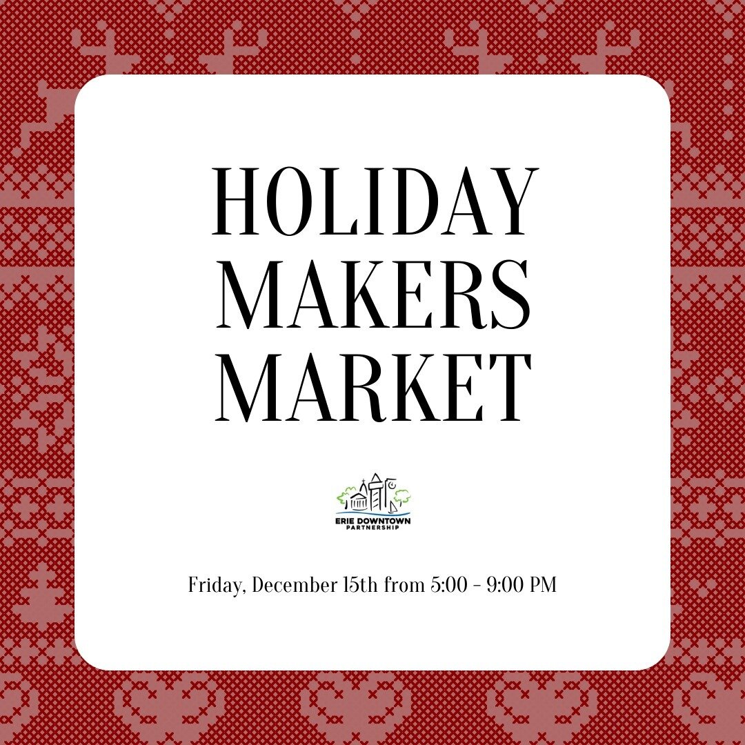Just about a week away from my last market of the year!

Come out to the @theerieartmuseum for live jazz music and vendors in the HANDS Boston Store next Friday, December 15th 🎅

There will also be horse-drawn carriage rides in Perry Square and ice 