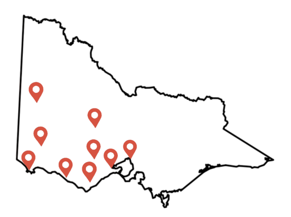 Map of Arizona with multiple location pins marked across the state.